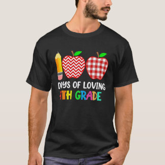 T-shirt 100 jours d'amour pour la 4e année 100e jour d'éco