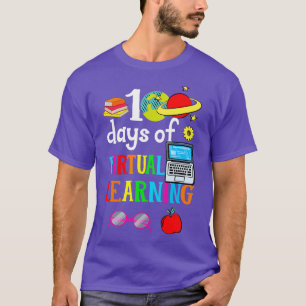 T-shirt 100 Jours D'Apprentissage Virtuel À L'École Accuei