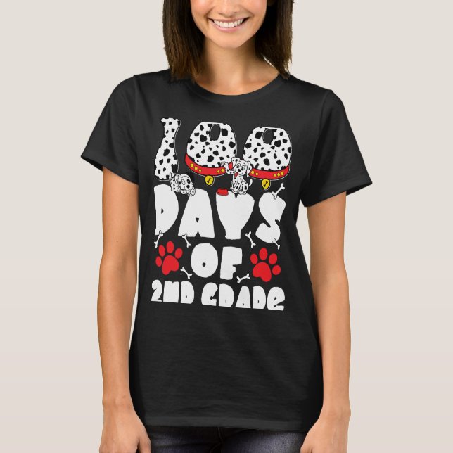 T-shirt 100 Jours de 2e année Dalmatien Chien Enfants 100  (Devant)