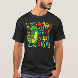 T-shirt 100 Jours de 4e année Dino Rex 100 Jour de l'école
