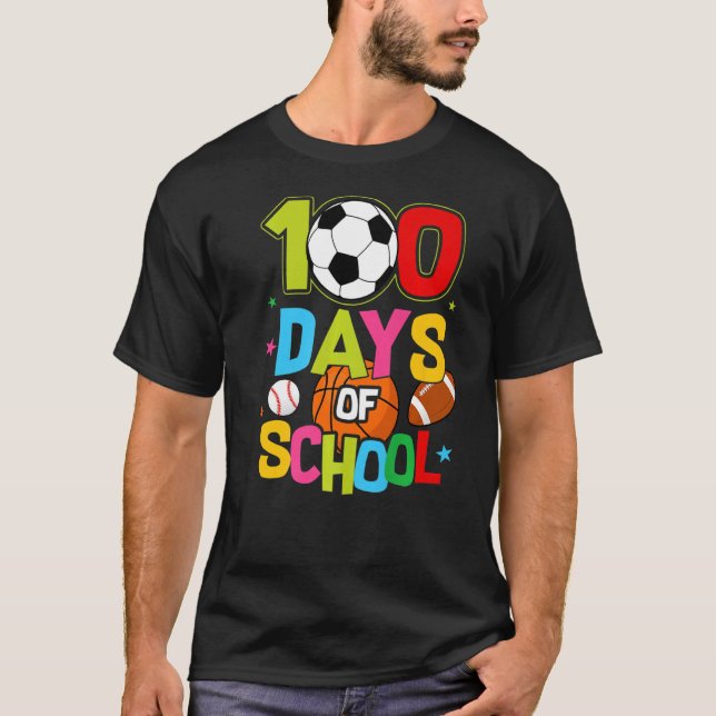 T-shirt 100 Jours De Base-Basket-Ball Soccer Pied (Devant)