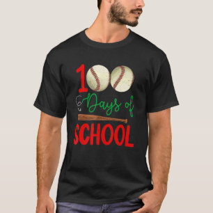 T-shirt 100 Jours De Baseball Scolaire 100E Jour De L'Écol