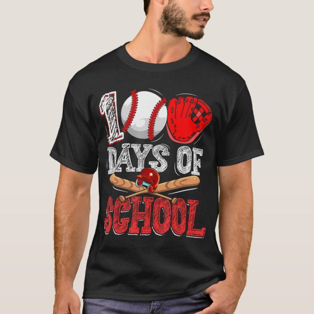 T-shirt 100 Jours De Baseball Scolaire 100E Jour Enfants É (Devant)