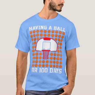 T-shirt 100 jours de basket-ball scolaire 100e jour Boules