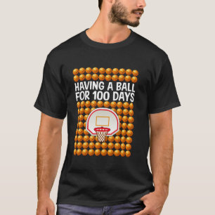 T-shirt 100 Jours De Basketball Scolaire 100E Jour Ballons
