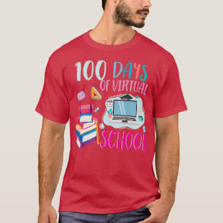 T-shirt 100 Jours De Cadeau Enseignant Ou Étudiant Virtuel