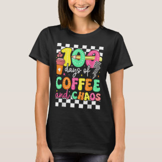 T-shirt 100 Jours De Café Et Cam ; Chaos Professeur Retro 