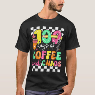 T-shirt 100 Jours De Café Et Cam ; Chaos Professeur Retro 