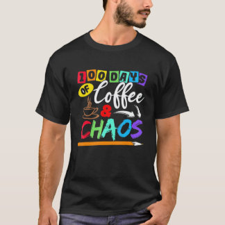 T-shirt 100 jours de café et de chaos - 100e jour d'école