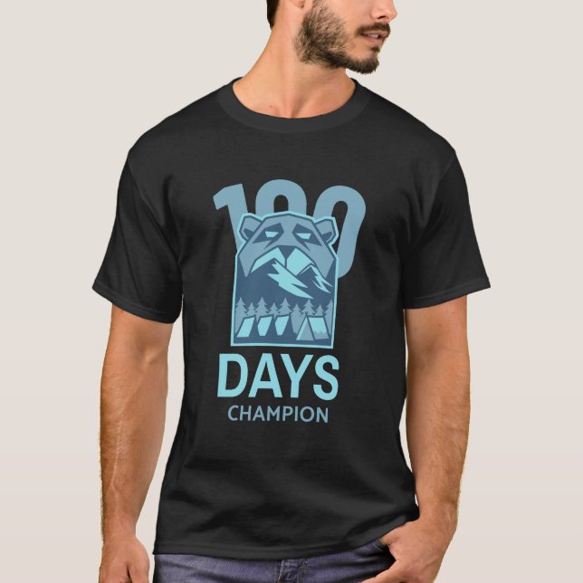 T-shirt 100 jours de champion défi de 100 jours (Devant)