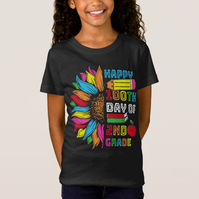 T-Shirt 100 jours de chemise scolaire, 2e année (Devant)