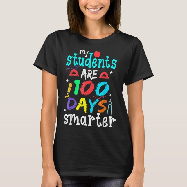 T-shirt 100 Jours De Conception Scolaire Pour Enfants Et M (Devant)