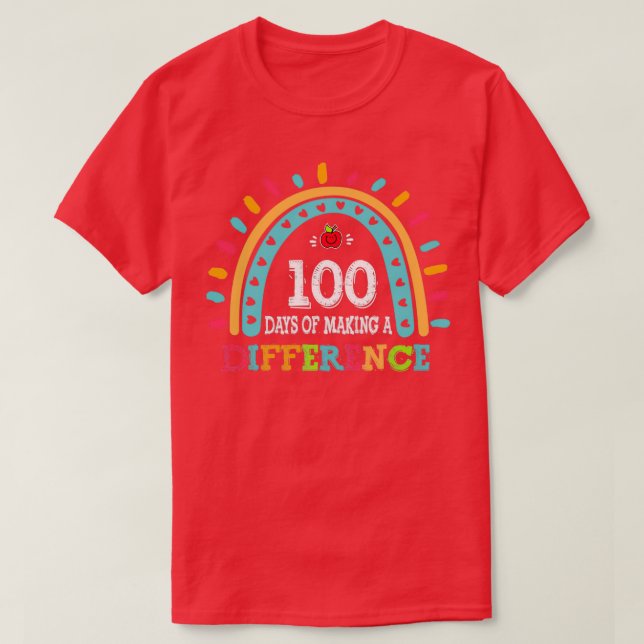 T-shirt 100 Jours De Faire La Différence 100E Jour D'École (Design devant)