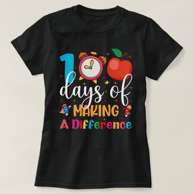 T-shirt 100 jours de faire une différence à l'école (Design devant)