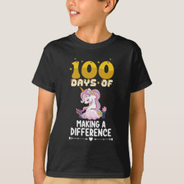 T-shirt 100 Jours De Faire Une Différence École Unicorn