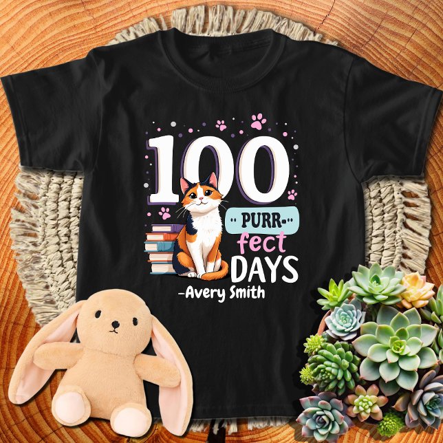 T-Shirt 100 Jours De Filles De Chat À L'École 100E Jour (Créateur téléchargé)