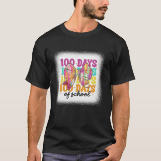 T-shirt 100 Jours de filles de l'école Coquette Bow 100e J