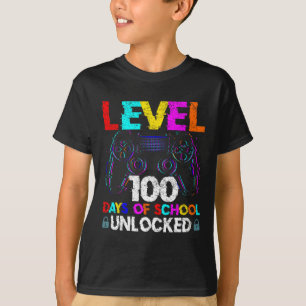 T-shirt 100 Jours De Gamer Garçon Niveau 100 Ga Déverrouil