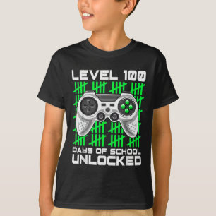 T-shirt 100 Jours De Jeux Vidéo De Gamer Déverrouillés À L