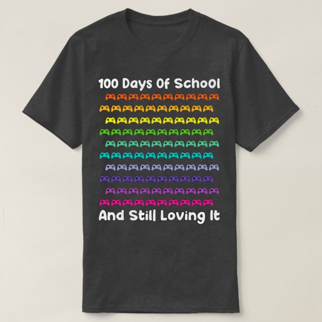 T-shirt 100 Jours De Joueur De Jeux Scolaires (Design devant)