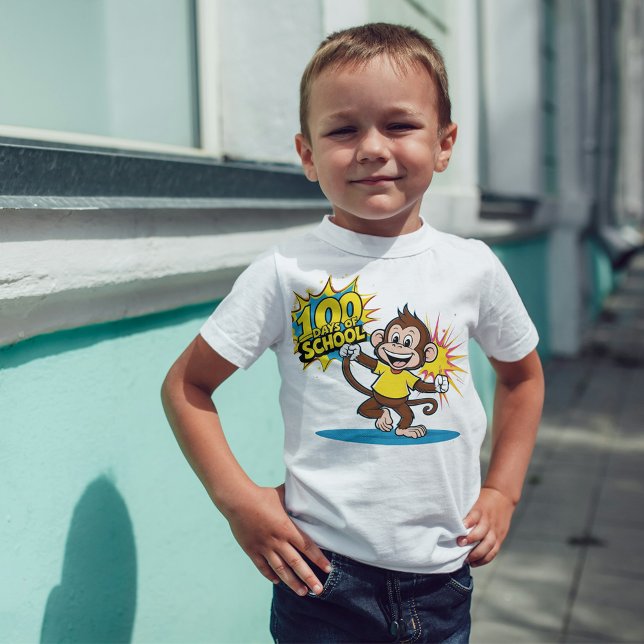 T-shirt 100 Jours de la célébration de l'école Monkey amus (Créateur téléchargé)