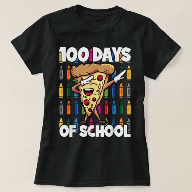 T-shirt 100 jours de l'école Dabbing Pepperoni Pizza Slice (Design devant)