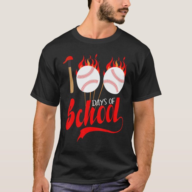 T-shirt 100 Jours de l'école de baseball enseignant enfant (Devant)