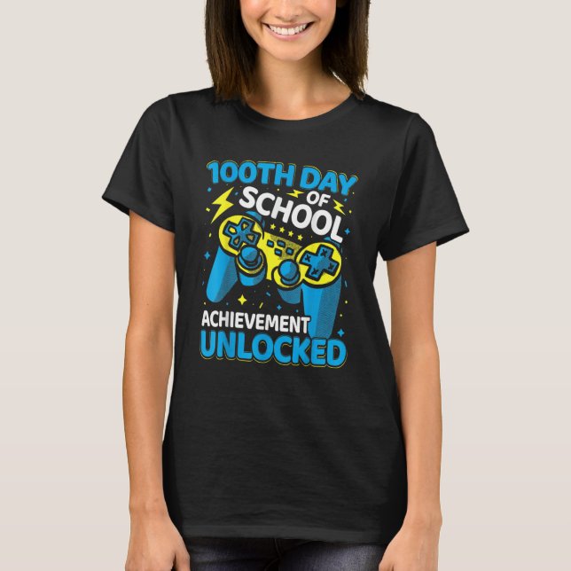 T-shirt 100 Jours De L'École Vidéo Contrôleur De Jeu Garço (Devant)