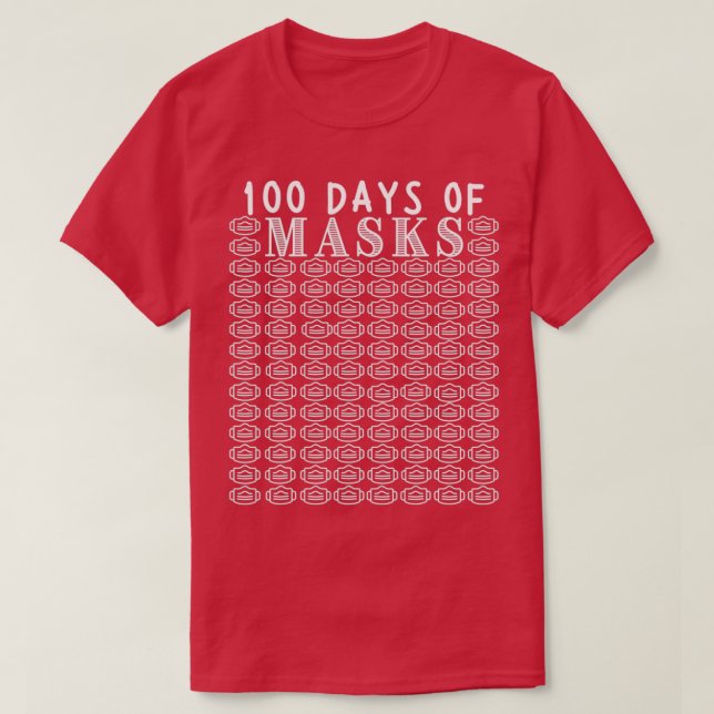 T-shirt 100 jours de masques amusant enseignant étudiant 1 (Design devant)
