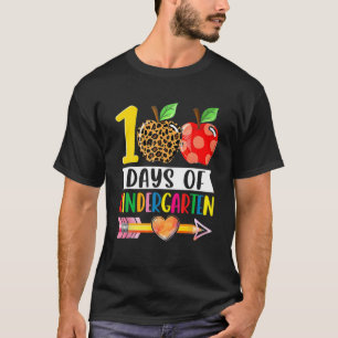 T-shirt 100 Jours De Maternelle Coeur Leopard 100E Jour O