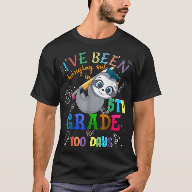 T-shirt 100 Jours De Parcours À L'École Qui S'Étend En 5E  (Devant)