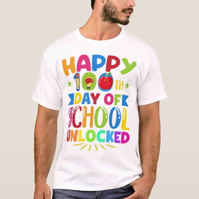T-shirt 100 Jours De Pré K - Joyeux 100E Jour De L'École (Devant)