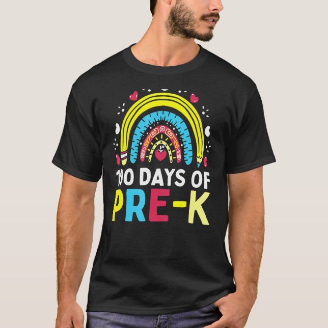 T-shirt 100 Jours De Pré K Joyeux 100E Jour D'Enseignement (Devant)