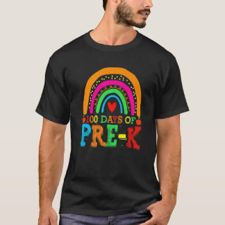T-shirt 100 Jours de Pré k Rainbow 100e Jour de l'école