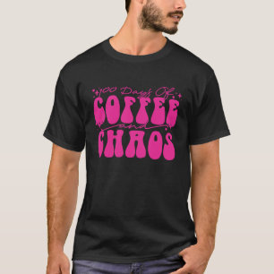 T-shirt 100 jours de professeur d'école de café et de chao