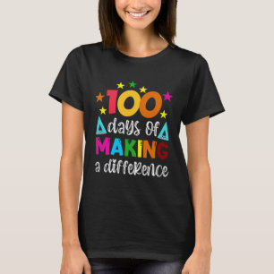 T-shirt 100 jours de professeur d'école faisant une différ
