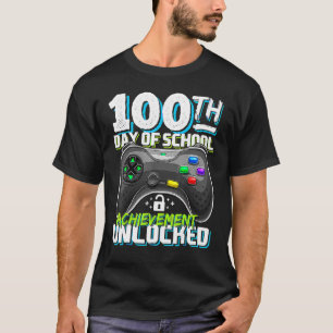 T-shirt 100 Jours de réussite scolaire Jeu vidéo déverroui