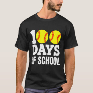 T-shirt 100 Jours De Softball Scolaire 100 Jours Smarter