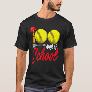 T-shirt 100 Jours De Softball Scolaire Enfants 100ème Jour