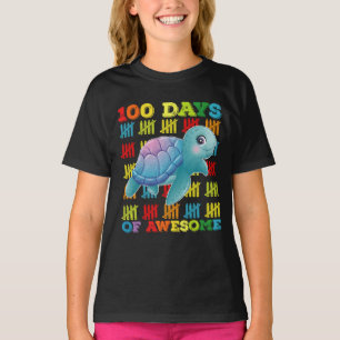 T-shirt 100 jours de tortue incroyable 100e jour d'école