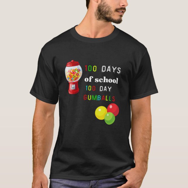 T-shirt 100 jours d'école 100 jours gumballs (Devant)