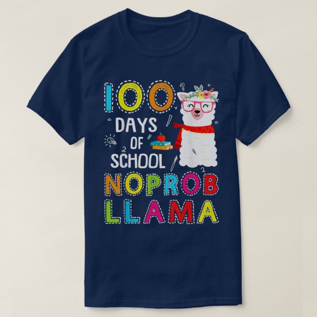 T-shirt 100 Jours d'école Aucun problème porter des lunett (Design devant)