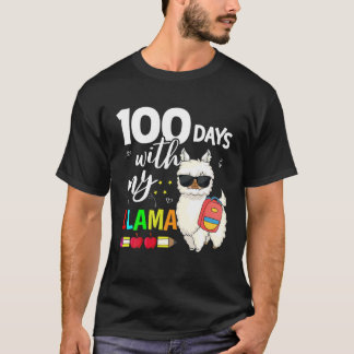 T-shirt 100 Jours D'École Avec Ma Llama 100E Jour Pour Enf