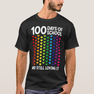 T-shirt 100 Jours D'école Cœur Enseignant Enfants Élèves N