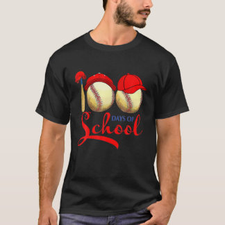 T-shirt 100 Jours D'École De Baseball Enseignant Garçon Fi