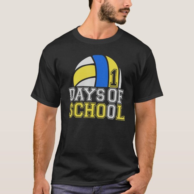 T-shirt 100 jours d'école de volley-ball enseignant de spo (Devant)
