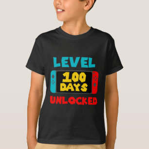 T-shirt 100 Jours D'École Déverrouillé 100E Jour Jeu Vidéo