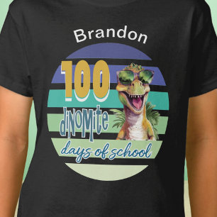 T-shirt 100 Jours d'École Dinosaure Élève Monogrammé