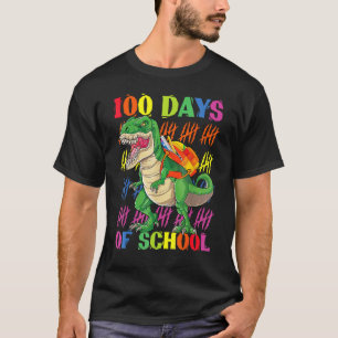 T-shirt 100 Jours D'École Dinosaure Rex Dino Enfants Garço