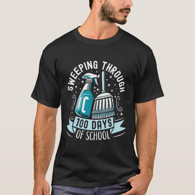 T-shirt 100 Jours D'École Drôle Gardien De L'École (Devant)